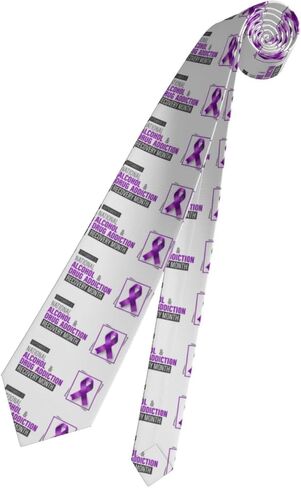 Drug Alcohol Addiction Recovery Awareness Ties Neckties Men'S Neck Tie Holiday Necktie Gifts Decor For Wedding Party Date, Black in Saudi Arabia