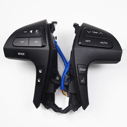 Steering Wheel Mounted Cruise Control Switch Butto Auto Steering Wheel Audio Control Button Switch/Fit for Toyota HILUX VIGO Corolla Camry Highlander INNOVA(Silver Black high) in Saudi Arabia