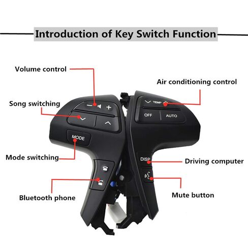Steering Wheel Mounted Cruise Control Switch Butto Auto Steering Wheel Audio Control Button Switch/Fit for Toyota Highlander ASU40 2009-2015 84250-0E220 84250-0E120 84250-0K020(Silver-L Switch) in Saudi Arabia