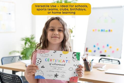 شهادات إنجاز جاردن سيتي للأطفال، شهادات جوائز 8x11، شهادات جوائز الطلاب الفارغة للفصول المدرسية، المنزل، مرحلة ما قبل المدرسة ورياض الأطفال، التخرج (25 حزمة) in Kuwait