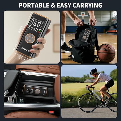 Tire Inflator Portable Air Compressor, Cordless Air Pump for Car Tires, Rechargeable Auto Tire Inflator for Car Motorcycle Bike Ball, Electric Auto Shutoff Car Tire Pump with Digital Gauge & LED Light in Saudi Arabia