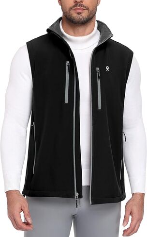 Little Donkey Andy Men's Lightweight Fleece Softshell Vest Windproof Sleeveless Jacket Outerwear with Zipper Pockets in Saudi Arabia