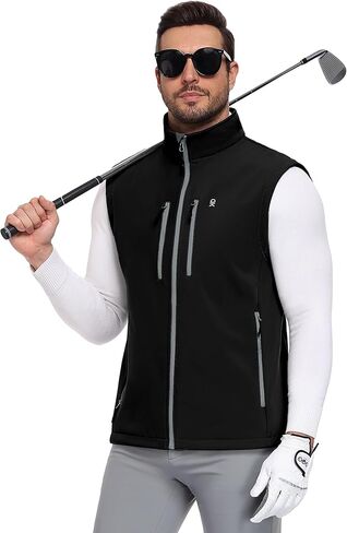 Little Donkey Andy Men's Lightweight Fleece Softshell Vest Windproof Sleeveless Jacket Outerwear with Zipper Pockets in Saudi Arabia