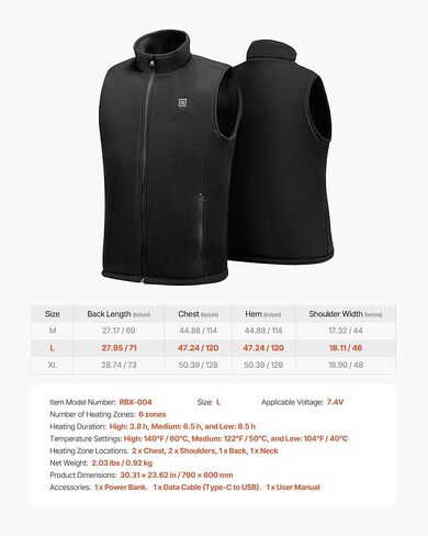 VEVOR mens Heated Vest in Saudi Arabia