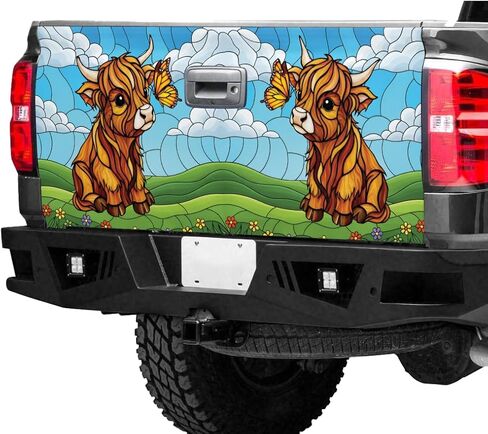ThangPham Shop Cute Cow Tailgate Wrap – Truck Tailgate Wrap with Animal Theme in Saudi Arabia