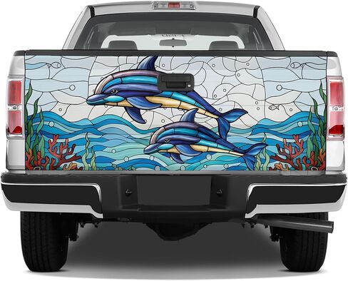 ThangPham Shop Dolphin Couple Truck Tailgate Wrap – Truck Tailgate Wrap with Love Theme in Saudi Arabia