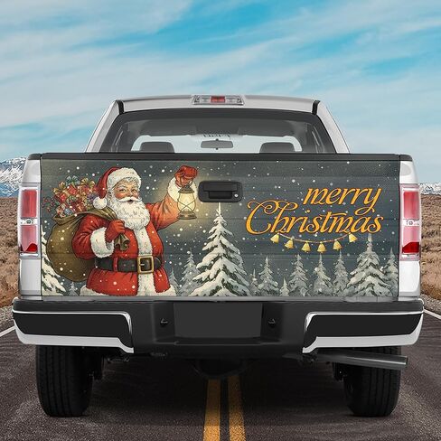 ThangPham Shop Christmas Santa Tailgate Wrap – Truck Tailgate Wrap with Christmas Theme in Saudi Arabia