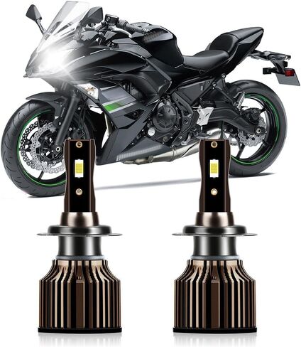 لمصابيح الدراجات النارية Kawasaki Ninja 650R 2006-2011 Kawasaki Ninja 650 2012-2019 شعاع عالي منخفض، مع مروحة تبريد، 6000K أبيض بارد، 30000LM 400% مصابيح إضاءة ساطعة، التوصيل والتشغيل، حزمة من 2 in Kuwait