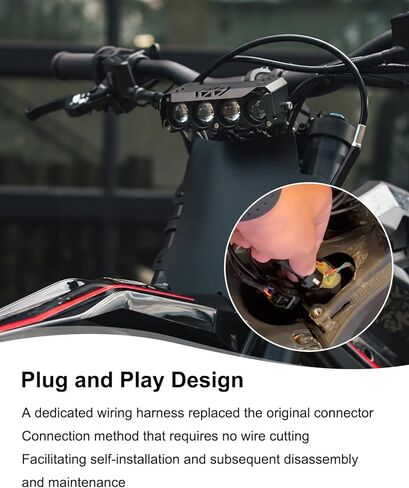 مجموعة المصابيح الأمامية LED شريط إضاءة الدراجة الترابية متوافق مع Talaria Sting R MX4 Sur-Ron Segway X260، المصابيح الأمامية الأمامية تدعم الحزم العالية والمنخفضة مع دعامة تثبيت وتبديل الأسلاك in Kuwait