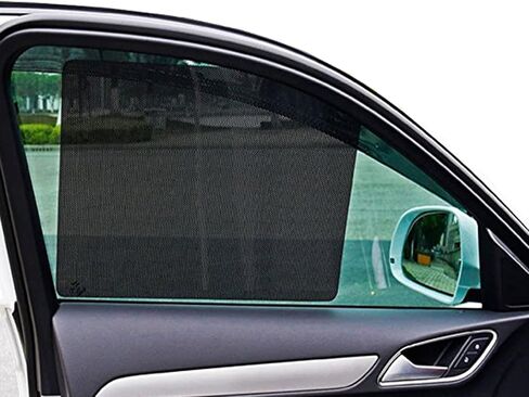 مظلة نافذة السيارة ثابتة تلتصق بحجب وهج الشمس، والحرارة الضارة، والأشعة فوق البنفسجية، وتقلل وهج الشمس، وتظل النافذة الملتصقة تحمي عيون السائق الطفل أو الحيوانات الأليفة - تصميم فيلم لاصق ثابت أسود قطعة واحدة in Kuwait