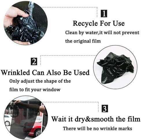 مظلة نافذة السيارة ثابتة تلتصق بحجب وهج الشمس، والحرارة الضارة، والأشعة فوق البنفسجية، وتقلل وهج الشمس، وتظل النافذة الملتصقة تحمي عيون السائق الطفل أو الحيوانات الأليفة - تصميم فيلم لاصق ثابت أسود قطعة واحدة in Kuwait