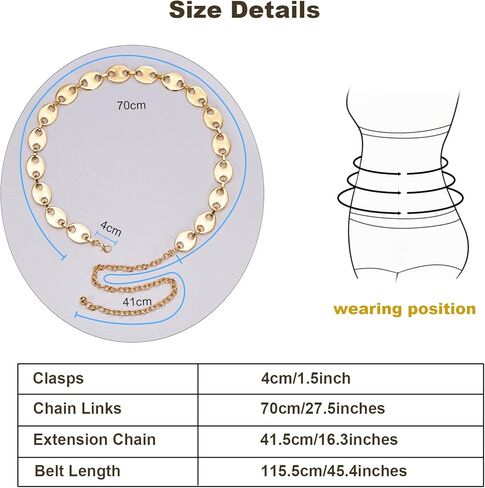 أحزمة سلسلة خصر عصرية للسيدات، سلاسل حزام البطن قابلة للتعديل، إكسسوارات مجوهرات للفستان in Kuwait