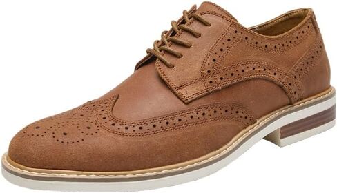 Men's British Retro Suede Formal Business Casual Derby Shoes All-Match Office Wingtip Dress Lace Up Shoes in Saudi Arabia