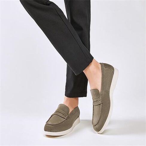 Men's British-Style Velvet Frosted Loafers -Foot Loafers Foot Cover Casual Shoes High Elasticity Breathable and Soft Suitable for Driving Running Sports Business Work(Gray,9) in Saudi Arabia