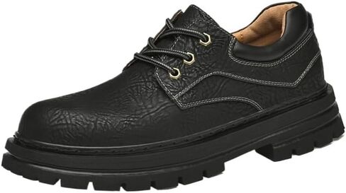 Men's Work Shoes Lace-up Rubber Shoes Round-Toed Low-Heeled Non-Slip wear-Resistant Comfortable Breathable Outdoor Casual Shoes for Men in Saudi Arabia