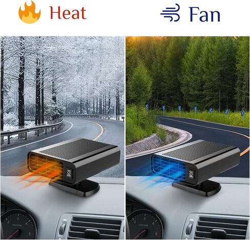 Car Heater,12V Portable Fast Heating Car Heater for Vehicle with 2 in 1 Heating & Cooling Fan, Plug into Cigarette Lighter 360 Degree Rotation Defroster Defogger for Car Windshield in Saudi Arabia