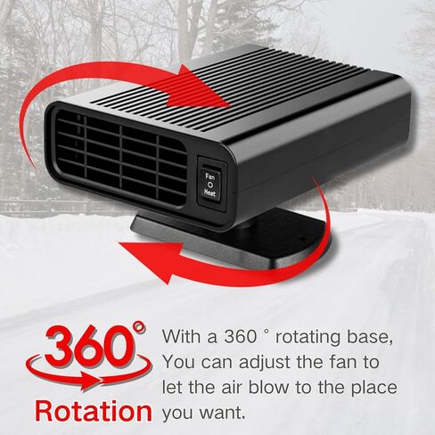 Car Heater,12V Portable Fast Heating Car Heater for Vehicle with 2 in 1 Heating & Cooling Fan, Plug into Cigarette Lighter 360 Degree Rotation Defroster Defogger for Car Windshield in Saudi Arabia