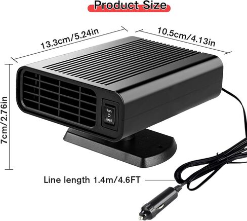 Car Heater,12V Portable Fast Heating Car Heater for Vehicle with 2 in 1 Heating & Cooling Fan, Plug into Cigarette Lighter 360 Degree Rotation Defroster Defogger for Car Windshield in Saudi Arabia