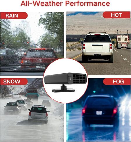 Car Heater,12V Portable Fast Heating Car Heater for Vehicle with 2 in 1 Heating & Cooling Fan, Plug into Cigarette Lighter 360 Degree Rotation Defroster Defogger for Car Windshield in Saudi Arabia