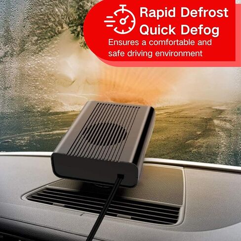 Car Heater,12V Portable Fast Heating Car Heater for Vehicle with 2 in 1 Heating & Cooling Fan, Plug into Cigarette Lighter 360 Degree Rotation Defroster Defogger for Car Windshield in Saudi Arabia