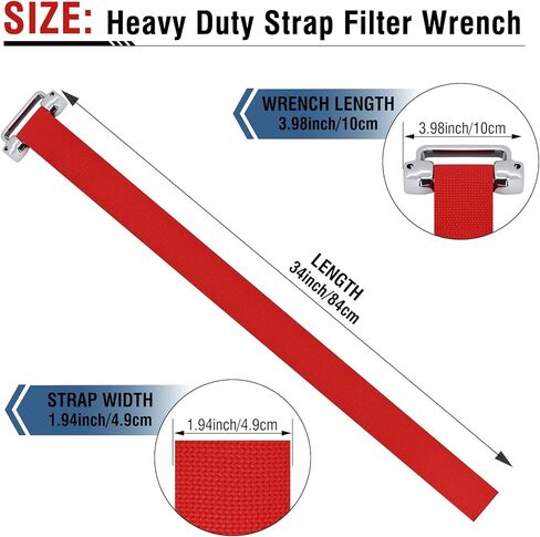 Gerox Heavy-duty belt-type oil filter wrench | Oil filter removal tool | Suitable for narrow areas | For installing and removing engine filters, oil pipes, and joints | Anti-slip and adjustable in Saudi Arabia