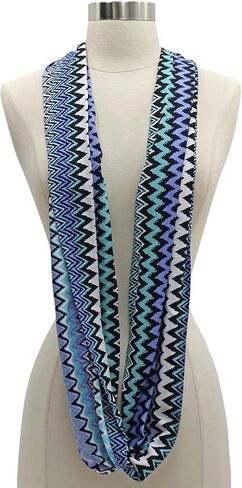 Multi-Tone Chevron Striped Zigzag Pattern Infinity Scarf in Saudi Arabia
