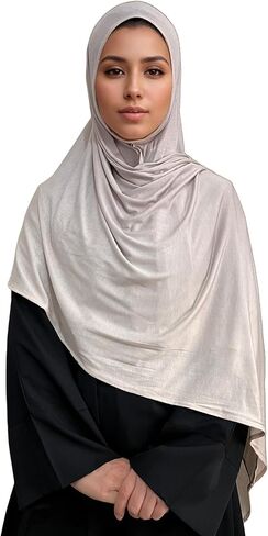 وشاح متدرج من القطن المطاطي الفاخر للنساء، شال جيرسي ناعم، حجاب متدرج خفيف الوزن للارتداء اليومي in Kuwait
