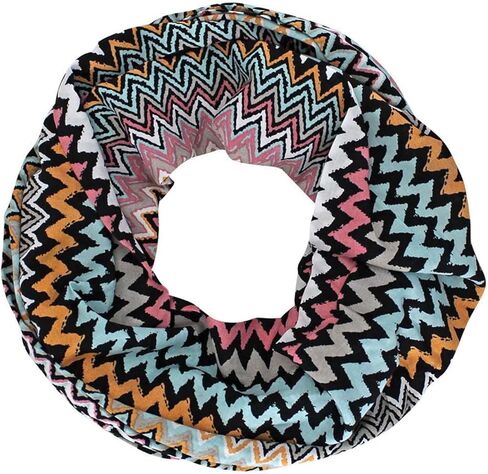 Multi-Tone Chevron Striped Zigzag Pattern Infinity Scarf in Saudi Arabia