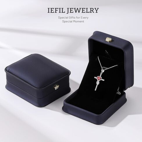 Iefil Easter Gifts for Women Wife - Cross Necklace for Women, 925 Sterling Silver Birthstone Necklace in Saudi Arabia