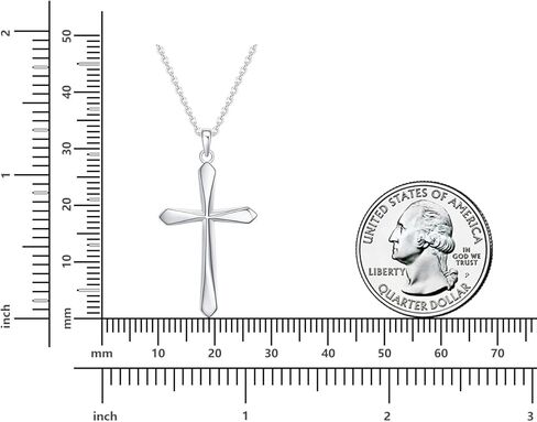 Rnivida 925 Sterling Silver Cross Pendant Necklace, Simple Cross Jewelry Gift for Women in Saudi Arabia
