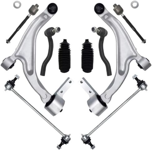 10-Piece Front Lower Left and Right Control Arm, Sway Bar Links, and Tie Rod Boot Set Compatible with 2009-2015 Sedan Models in Saudi Arabia