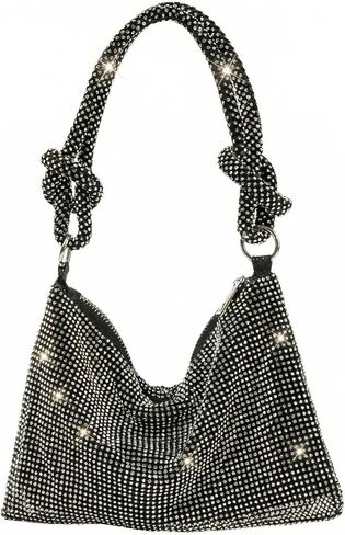 Evening Bags for Women Formal Rhinestone Wrislet Clutch Purse for Wedding Party Evening Handbag,Black in Saudi Arabia
