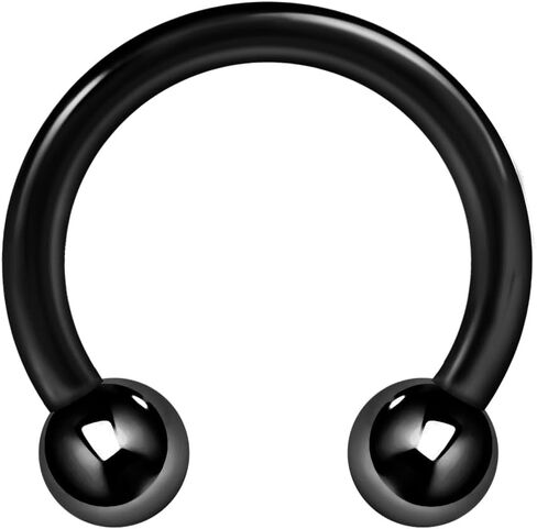 Anodized G23 Grade Titanium 16 Gauge (1.2mm) Circular Barbell with Ball - Septum Ring - Anodized Tragus Piercing - Titanium Horseshoe Body Piercing Jewelry in Saudi Arabia