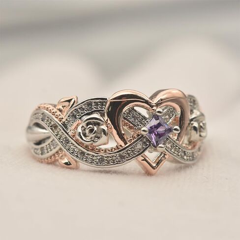 Elegant Infinite Love Ring with Purple Synthetic Amethyst Alloy Material - Perfect Wedding Ring for All Seasons and Special Occasions in Saudi Arabia
