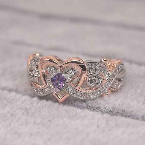 Elegant Infinite Love Ring with Purple Synthetic Amethyst Alloy Material - Perfect Wedding Ring for All Seasons and Special Occasions in Saudi Arabia