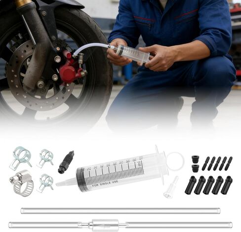 مجموعة نزيف الفرامل، مجموعة نزيف الفرامل للدراجات النارية، تتضمن 100 مل حلقة SY-ringe 50 سم أداة نزف سائل زيت خرطوم للدراجات النارية والسيارات وصيانة إصلاح نظام الفرامل in Kuwait