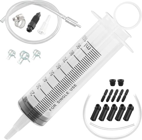 مجموعة نزيف الفرامل، مجموعة نزيف الفرامل للدراجات النارية، تتضمن 100 مل حلقة SY-ringe 50 سم أداة نزف سائل زيت خرطوم للدراجات النارية والسيارات وصيانة إصلاح نظام الفرامل in Kuwait