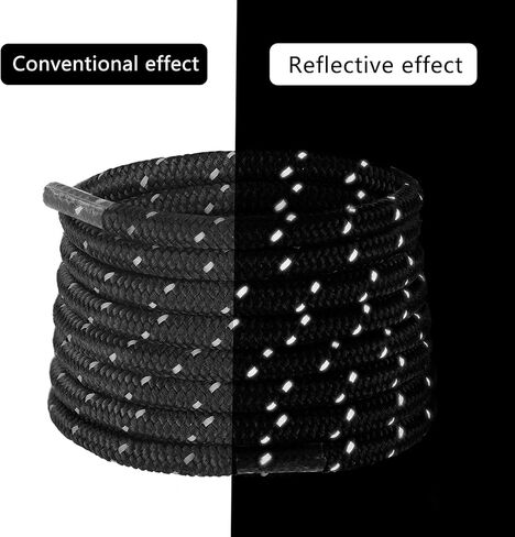 UamGlsob Reflective 550 Paracord Shoelaces - 7-Strand Core Heavy Duty Shoe Laces for Outdoor Hiking, Running & Work Boots in Saudi Arabia