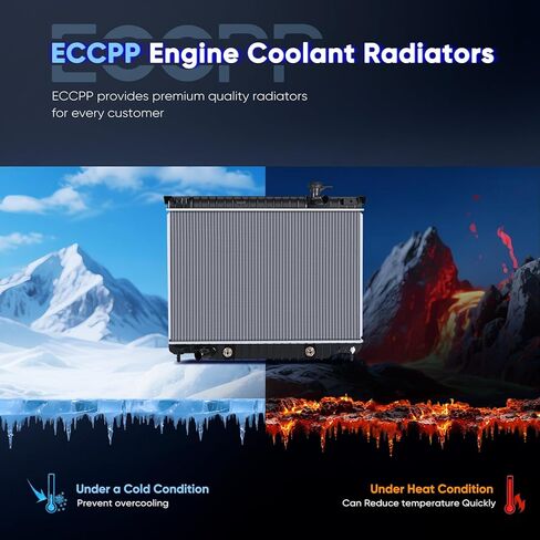 ECCPP 2458 مشعاع ألومنيوم لـ 2004-2007 Buick Rainier 4.2L 2002-2009 شيفروليه تريل بليزر 4.2L 2002-2006 شيفروليه تريل بليزر EXT 4.2L 2002-2009 GMC Envoy 4.2L استبدال # GM3010420 مشعاع المحرك in Kuwait