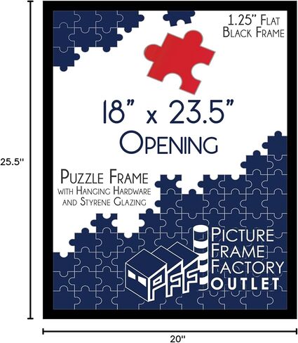 إطار أحجية PFFO مقاس 18×23.5 لديكور الحائط على شكل أحجية الصور المقطوعة، إطار صورة أسود للنمط الحديث أو التقليدي in Kuwait