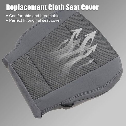 GXARTS Gray Front Driver Side Bottom Cloth Seat Cover & Seat Foam Cushion Replacement Compatible with Ford F250 F350 F450 F550 XLT 2017 2018 2019 2020 2021 Fit for Ford F150 2015-2020 in Saudi Arabia