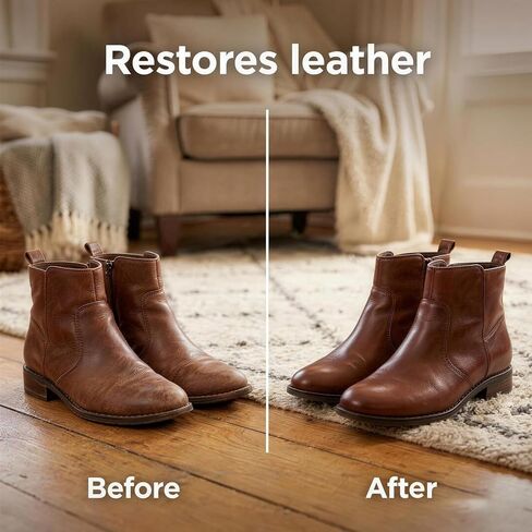 Leather Restoration Cream - Repairs Scratches, Scuffs, Fading & Worn Spots - with Shea Butter, Jojoba, Avocado & Beeswax - Fast-Drying, Non-Staining, No Sticky - Residue Care Kit (1pc) in Saudi Arabia
