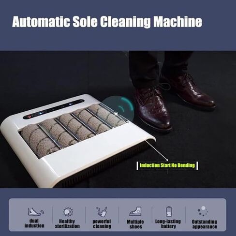 آلة تنظيف الأحذية الأوتوماتيكية، ملمع قابل لإعادة الشحن 260 دورة في الدقيقة للأحذية الجلدية والكعوب، فرشاة أحذية خالية من الغبار للفنادق وورش العمل، منظف النعل بدون جهد in Saudi Arabia