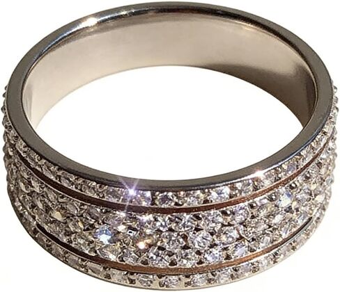 925 Sterling Silver Cubic Zirconia Eternity Engagement Wedding Bands Wedding Ring Anniversary Eternity Bands 3 Band Width Rings CZ Engagement Bridal for Women in Saudi Arabia