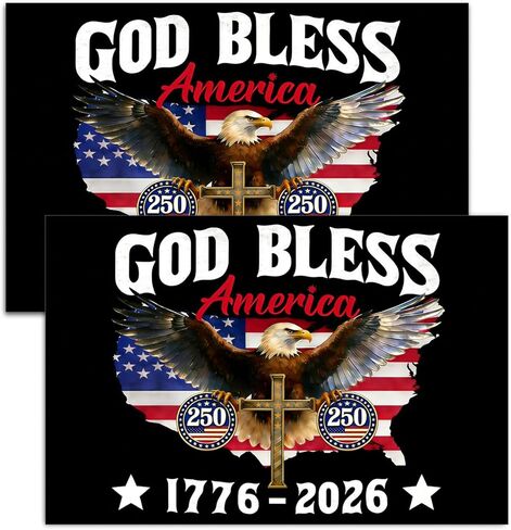 America 250th Anniversary Car Magnet - God Bless America Magnets for Truck, SUV, Fridge | Celebrate 250 Years of Independence, Liberty & National Pride (A 2PCS) in Saudi Arabia