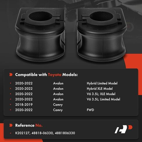A-Premium 2 x Rear To Frame Suspension Stabilizer Bar Bushings Sway Bar Bushings, Compatible with Toyota Camry 2018-2022, Avalon 2020-2022 in Kuwait