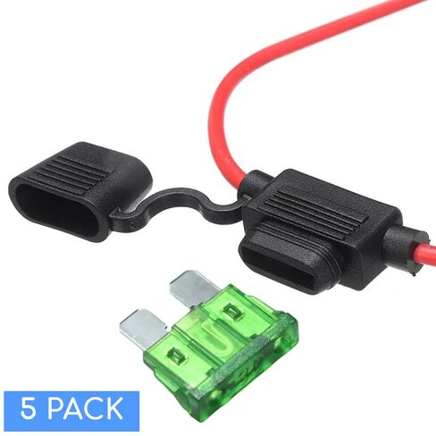 12 AWG حامل الصمامات المضمنة 12 فولت ترقية 12 AWG حامل الصمامات المقاوم للماء مع صمامات السيارة القياسية 2A 3A 5A 7.5A 10A 15A 20A 25A 30A في حامل الصمامات الخطية 12 فولت لحاملي السيارات البحرية Mini 30 AMP 5 قطع in Saudi Arabia