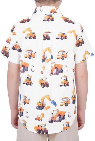 Boys Hawaiian Short Sleeve Button Down Shirt, for Toddler, Size 3T 4T 5 6 7 9 10 11 12 13 14 15 in Kuwait