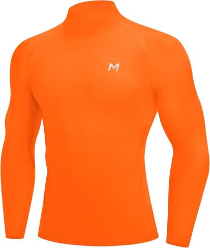Moozava Mens Compression Shirts Long Sleeve Mock Turtleneck Quick Dry Undershirts Athletic Workout Running Base Layer Top SPF in Saudi Arabia