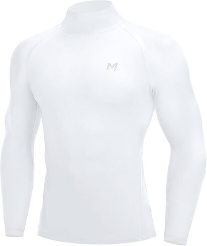 Moozava Mens Compression Shirts Long Sleeve Mock Turtleneck Quick Dry Undershirts Athletic Workout Running Base Layer Top SPF in Saudi Arabia